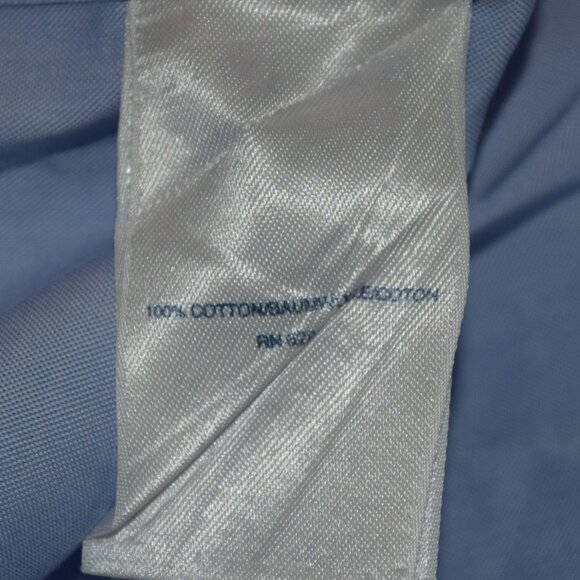 LANDS' END Men's 18.5 - 37T Traditional Fit No Iron Supima Pinpoint Dress Shirt - Picture 3 of 7